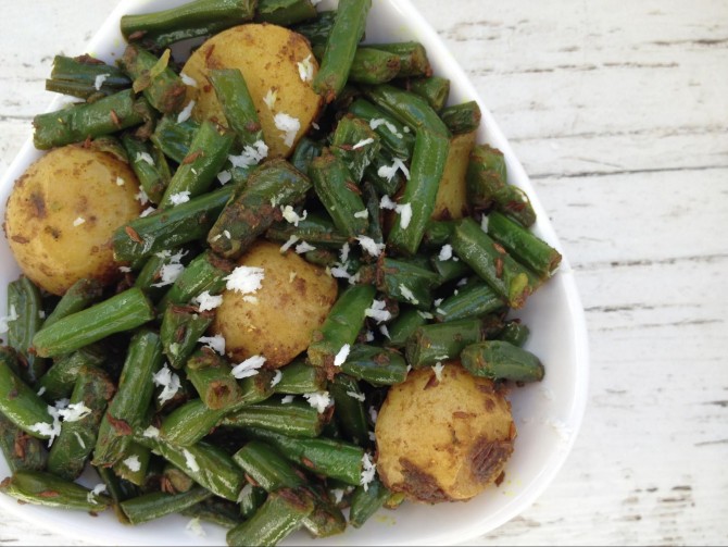 Meatless Monday – Green Beans & Baby Potatoes with Indian Spices